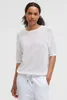 SENSES THE LABEL Damen Kurzarm-Pullover Weiß Mesh Loose Produktbild-Vorschau 2