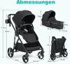COSTWAY Kinderwagen, Kombikinderwagen mit Sitz & Produktbild-Vorschau 3
