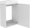 A white vanity unit with its door open. Produktbild-Vorschau
