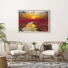 Gerahmtes Poster - Rahmen in heller Eiche - See Blumen - Produktbild-Vorschau 6