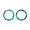 Two teal colored rings with black diagonal stripes on a white background. Produktbild-Vorschau