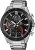 A close-up, studio shot of a Casio Edifice chronograph watch. Voir les images du produit