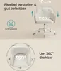 A marketing image showing a chair with text highlighting its features. Produktbild-Vorschau