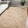 Hochflor Teppich beige, 160 x 230 cm, waschbar, rutschfest, Produktbild-Vorschau 6