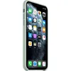A side view of a green iPhone 11 Pro Max with its screen displaying the home screen. Produktbild-Vorschau