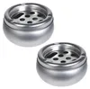 2er Set Aschenbecher Aluminium Ø 10 cm Wind Aschenbecher Produktbild-Vorschau 1