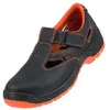 A black and orange work sandal is shown against a white background. Produktbild-Vorschau