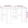 vidaXL Stolik kawowy brązowy dąb 60x60x42 cm materiał Podgląd zdjęcia produktu 6
