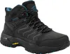 A single black hiking boot with blue accents is shown against a white background. Voir les images du produit