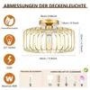 Deckenleuchte Modern Gold Metall Deckenlampe E27 Fassung Produktbild-Vorschau 3
