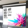 A projector screen displaying vibrant colors and product specifications. Produktbild-Vorschau