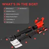A diagram showing the contents of a leaf blower box, with numbered labels pointing to each item. Anteprima dell’immagine prodotto