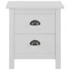 vidaXL Stolik nocny Hill White 46x35x49,5 cm lite drewno Podgląd zdjęcia produktu 11