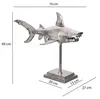 FineBuy Dekofigur Hai Aluminium Silber Maritim 70 cm mit Produktbild-Vorschau 3
