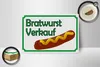 Holzschild Hinweis 18x12cm Bratwurst Verkauf Restaurant Produktbild-Vorschau 2