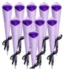 10 Seifenrosen, Strauß, Lila, Elegantes Geschenk, 28 cm Produktbild-Vorschau 2