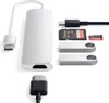 A collection of USB-C accessories, including a hub, USB drives, and memory cards, arranged on a white background. Voir les images du produit