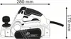A technical drawing of a Bosch GHO 26-82 D Professional planer, with dimensions indicated. Anteprima dell’immagine prodotto