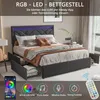 Čalouněná postel 140x200cm, manželská postel s USB, Type-C Náhled obrázku produktu 5