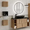 Badezimmer Hängeschrank 30x30 cm, Eiche mit gerillter Produktbild-Vorschau 7