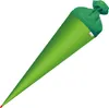 A green cone-shaped school bag with a green fabric closure. Produktbild-Vorschau