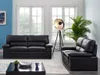 Couchgarnitur Leder 3+2 - Büffelleder - Schwarz - MIMAS Produktbild-Vorschau 9