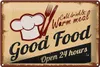 Blechschild Retro 30x20cm Cold drinks and warm meal Produktbild-Vorschau 2