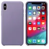 A split image showing the back and front of a violet iPhone case with the phone screen visible on the right. Produktbild-Vorschau