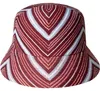 Kangol gestrickter Sommer Bucket Fischerhut mit ZickZack in rot