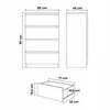 Diagram showing the dimensions of a chest of drawers. Produktbild-Vorschau