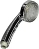A close-up studio shot of a chrome and clear LED shower head against a white background. Podgląd zdjęcia produktu