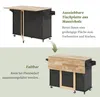 Grote, mobiele keukentafel, 137x43(76)x92 cm, eikenhout, Productafbeelding-voorbeeld 3