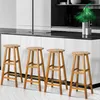 CASARIA® Set di 4 Sgabelli da Bar in Legno D'acacia Altezza Anteprima dell’immagine prodotto 11