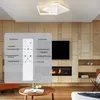 A modern living room with a ceiling lamp and a remote control overlay. Produktbild-Vorschau