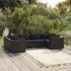 vidaXL 6 tlg. Garten Lounge Set mit Kissen Poly Rattan Produktbild-Vorschau 2