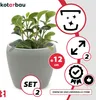 KOTARBAU® 2 St. Blumentopf Grau innen rund ⌀ 12 cm H: 12 cm Produktbild-Vorschau 4