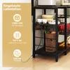 A close-up view of a kitchen shelf unit with built-in charging features, showing various kitchen items and the charging station details. Náhled obrázku produktu