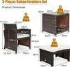 5er Set Rattan Gartenmoebel, Balkonmoebel Set 2 Sessel & 2 Produktbild-Vorschau 5