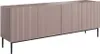 A long, low sideboard or cabinet with a ribbed front and black legs, shown against a white background. Podgląd zdjęcia produktu
