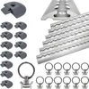 Airlineschiene halbrund Aluminium 1,0 m, 6er Set - silber Produktbild-Vorschau 1