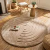 Volero - Hochflor Teppich Rund - Carvy Curves Taupe - Ø 100 Produktbild-Vorschau 1