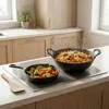 Gusseisen Wok 5 L mit Holzdeckel, Pfanne 18,5 cm & Produktbild-Vorschau 6