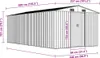 vidaXL Capanno da giardino 257x489x181 cm metallo grigio Anteprima dell’immagine prodotto 8