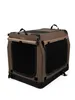A brown and black fabric dog crate is shown against a white background. Produktbild-Vorschau