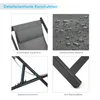 Collage of four close-up images showcasing features of a garden lounger. Voir les images du produit