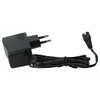 A black power adapter with a European plug and a coiled cable with a connector. Produktbild-Vorschau