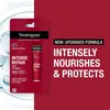 A Neutrogena Intense Repair Cica Lip Balm product in its packaging, displayed alongside marketing text highlighting its features. Náhled obrázku produktu