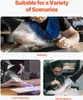 A collage of three images showing a fume extractor being used in different scenarios: soldering, laser engraving, and hand polishing. Anteprima dell’immagine prodotto