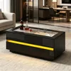 Merax Hochglanz Couchtisch mit 4 Schubladen und LED Produktbild-Vorschau 4