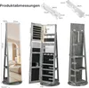 COSTWAY Armoire à bijoux, armoire à glace pivotante à 360° Voir les images du produit 3